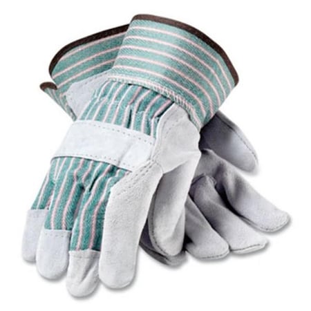 Hd Deco Leather Fabric Work Gloves, Gray - Small - 12 Pair HD3205583